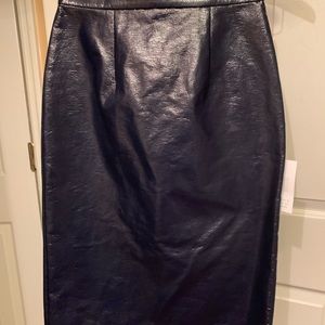 Tanya Taylor Navy Patent Marny skirt, 0, w/tags